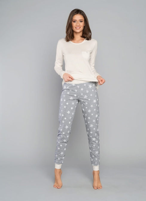 Pijama dama ITALIAN FASHION KOMETA lung ecru