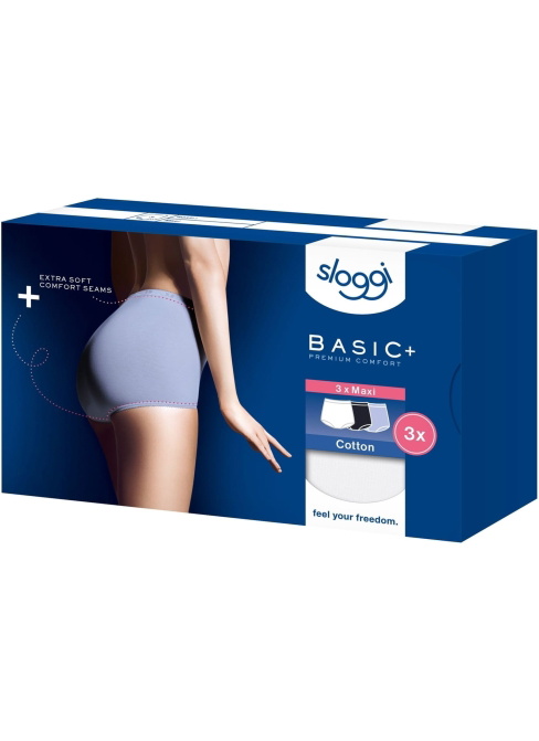 Női bugyi SLOGGI BASIC+ MAXI C3P BLUE - DARK COMBINATION