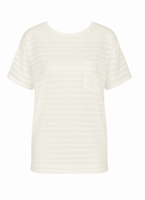 Koszulka piżamowa Triumph Mix & Match TOP SSL 01 BURNOUT SILK WHITE