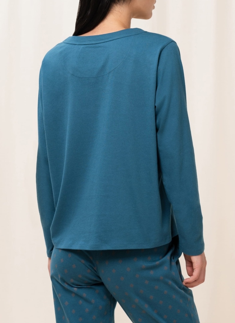 Pyžamová košile TRIUMPH MIX & MATCH LSL TOP CHEST POCKET 01 SMOKY BLUE