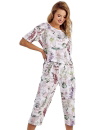 Pijama dama TARO.1621 alb flori