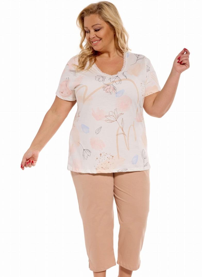 Pijama dama CORNETTE.1633 ecru PLUS