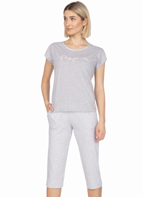 Pijama dama REGINA.1354 melange deschis