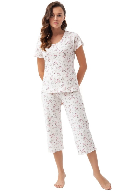 Pijama dama LUNA.1321 roz flori