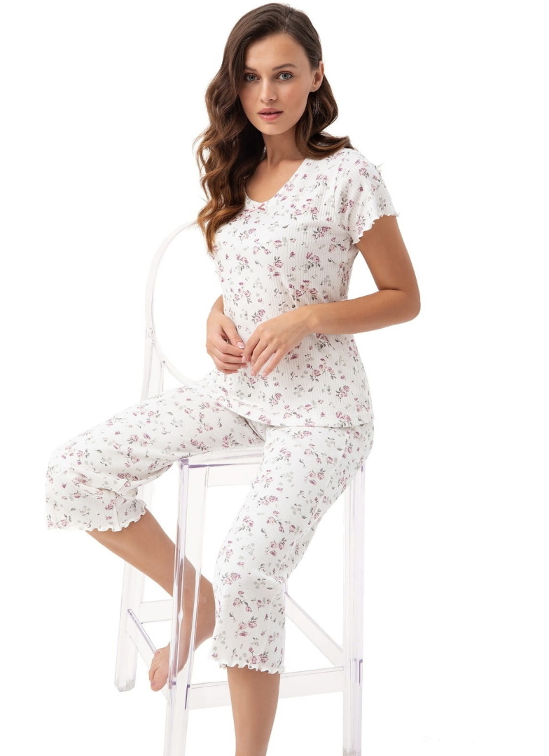 Pijama dama LUNA.1321 roz flori