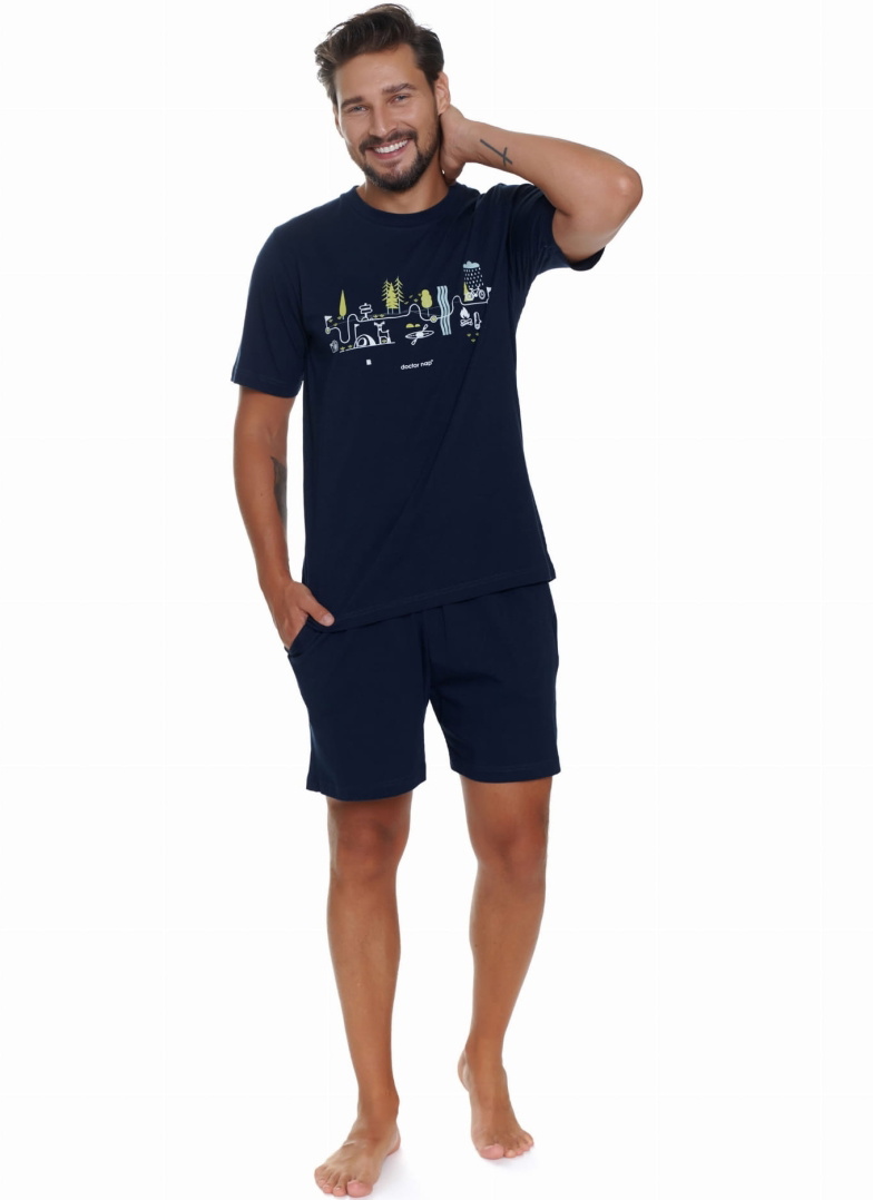 Pijama pentru bărbați DOCTOR NAP PMB.5355 NAVY BLUE