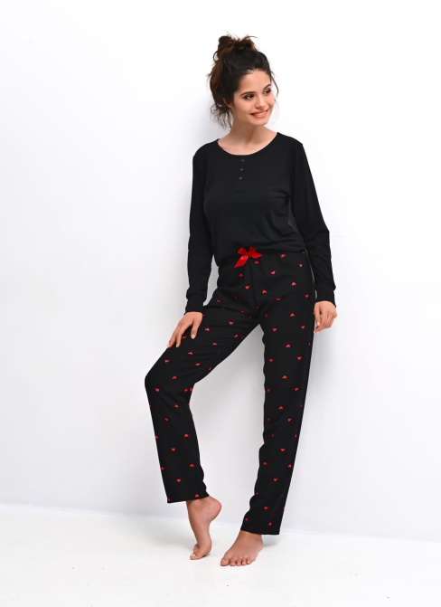 Pijama dama SENSIS.1339 negru/roșu