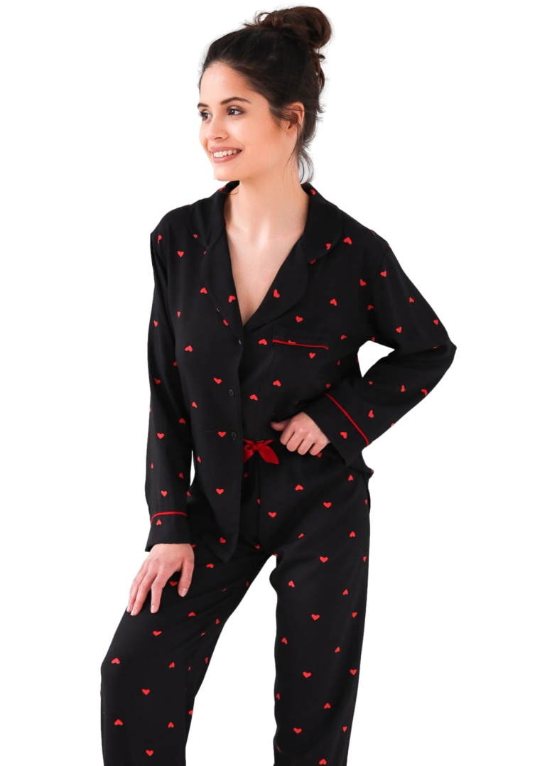 Pijama dama SENSIS.1288 negru/roșu