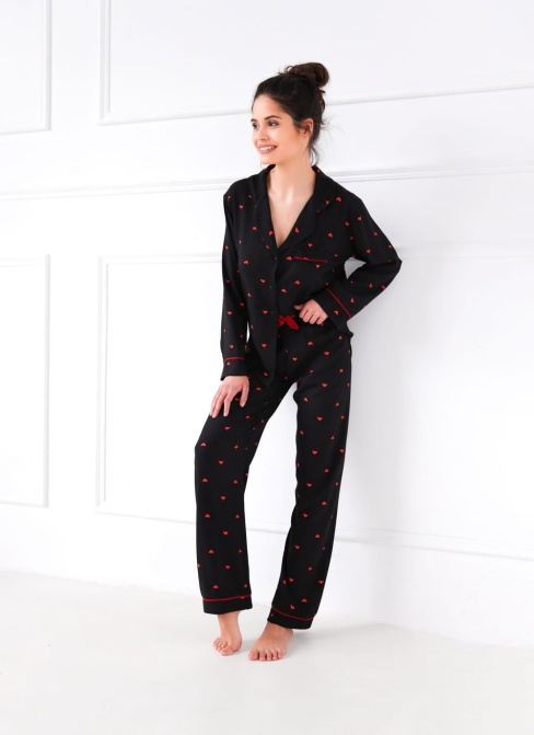 Pijama dama SENSIS.1288 negru/roșu