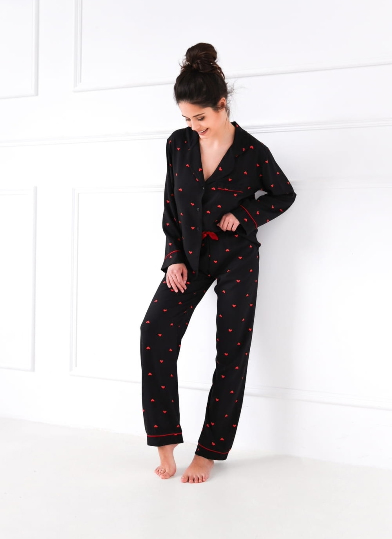 Pijama dama SENSIS.1288 negru/roșu