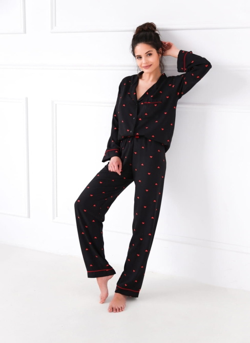 Pijama dama SENSIS.1288 negru/roșu