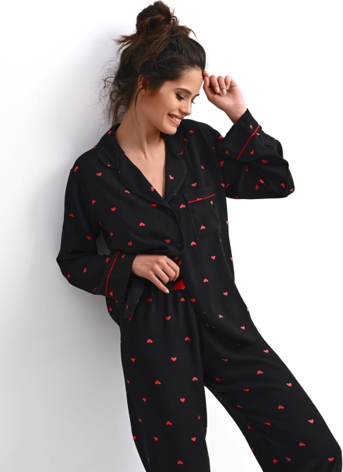 Pijama dama SENSIS.1288 negru/roșu