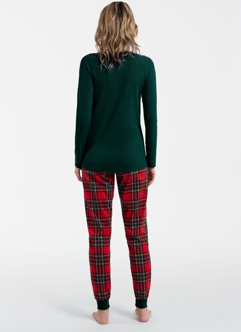Dámské pyžamo ITALIAN FASHION TESS dlouhé zelená/print
