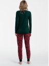 Piżama damska Italian Fashion TESS dł.dł. zielony/druk