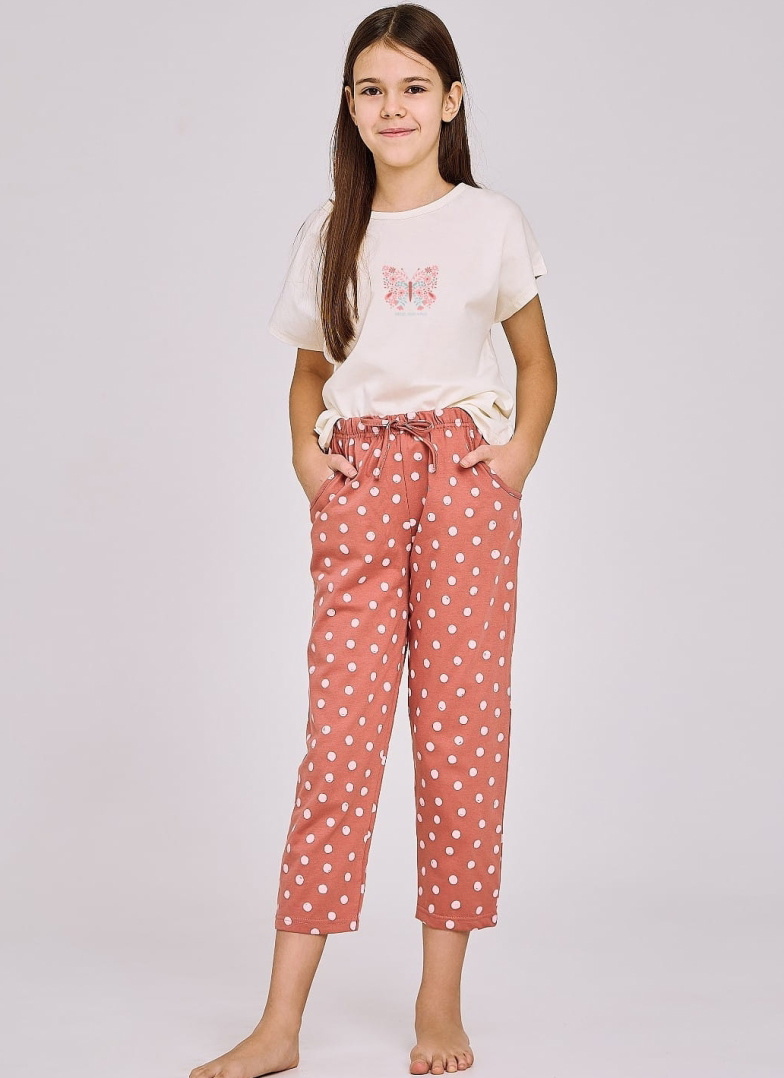 Pijama fete TARO.1645 crem