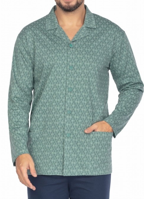 Rozepínací pásnké pyžamo REGINA.1384 zelená