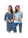 Set pijama și halat LUNA albastru