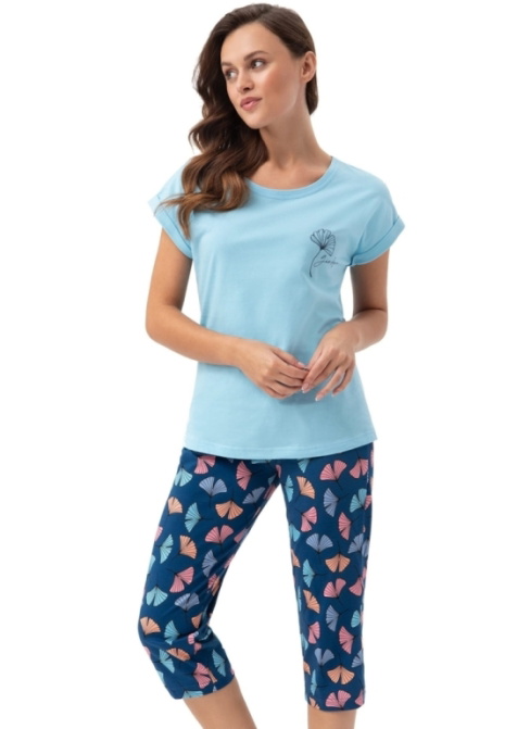 Set pijama și halat LUNA albastru