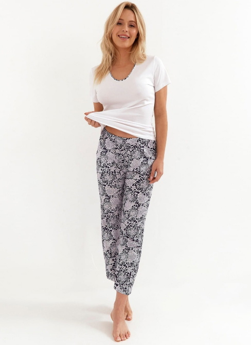 Pijama dama CANA.1228 alb flori