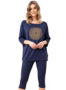 Pijama dama ITALIAN FASHION MANDALA 3/4 R. 3/4 S. albastru închis