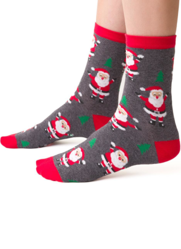 Vánoční ponožky pro ženy STEVEN.1136 šedá melanž