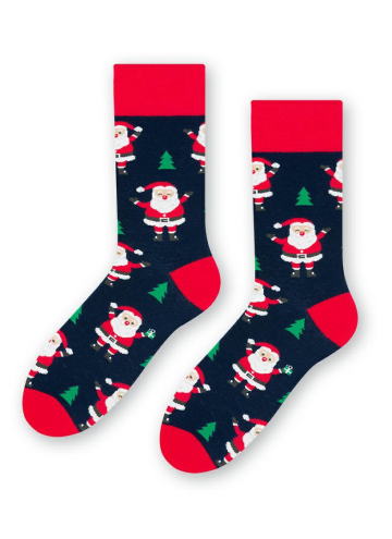 Pánské ponožky vánoční Santa Claus STEVEN.1136 tmavě modrá