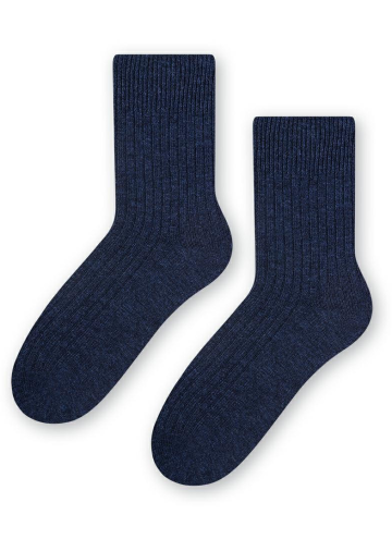 Pánské pruhované vlněné ponožky STEVEN tmavě modrá
