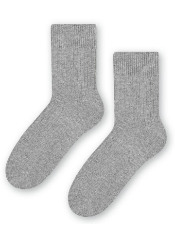 Pánské pruhované vlněné ponožky STEVEN šedá melanž