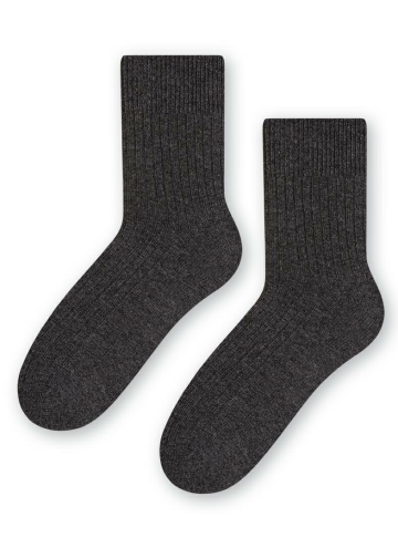 Pánské pruhované vlněné ponožky STEVEN.1093 grafitová melanž