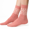 Dámské vlněné ponožky se vzorem STEVEN.1093 růžová