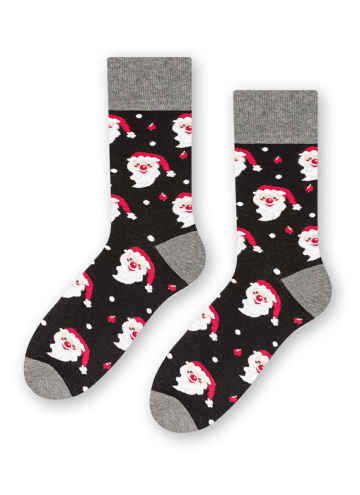 Pánské ponožky vánoční Santa Claus STEVEN černá