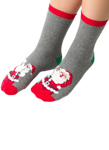 Ponožky vánoční Santa Claus dámské STEVEN melanž šedá