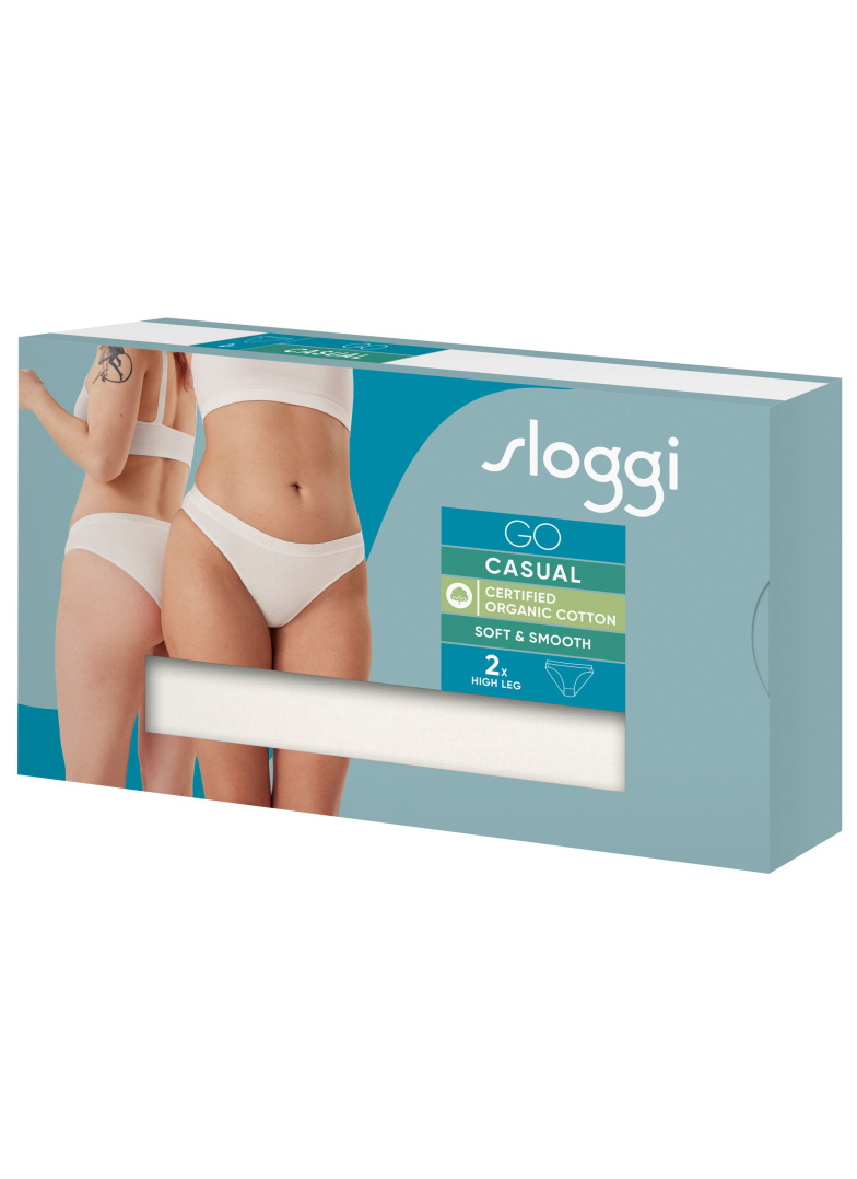 Chiloți dama SLOGGI GO CASUAL HIGH LEG 2P 00GZ - SILK WHITE