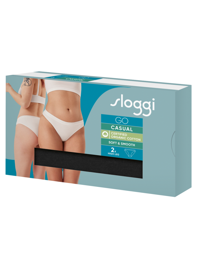 Női bugyi SLOGGI GO CASUAL HIGH LEG 2P BLACK