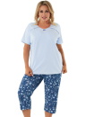 Pijama dama ITALIAN FASHION AGALIA scurt 3/4 albastru/print