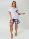 Pijama dama ITALIAN FASHION KAYO scurt roz/print