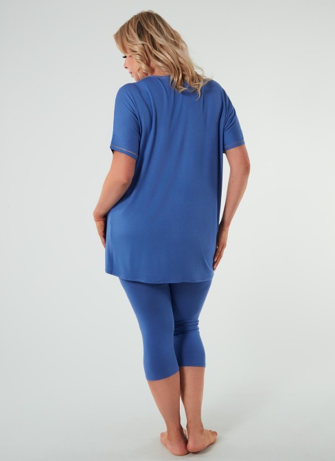 Piżama damska Italian Fashion NATURA kr.3/4 niebieski