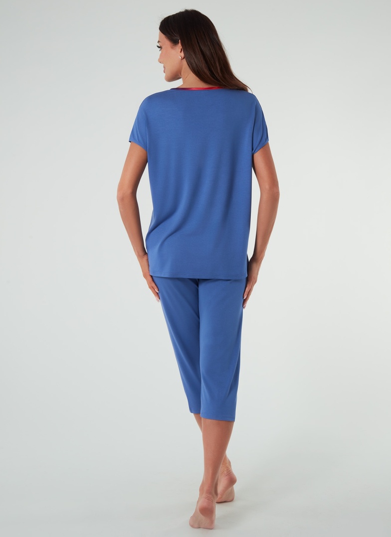 Piżama damska Italian Fashion PAOLA kr.3/4 niebieski