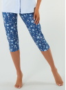 Pijama dama ITALIAN FASHION LADY scurt 3/4 albastru/print