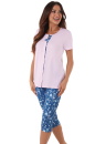 Pijama dama ITALIAN FASHION LADY scurt 3/4 roz/print