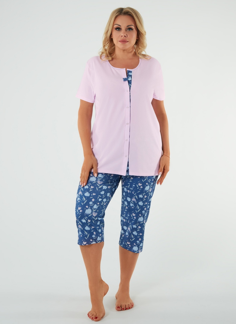 Pijama dama ITALIAN FASHION LADY scurt 3/4 roz/print