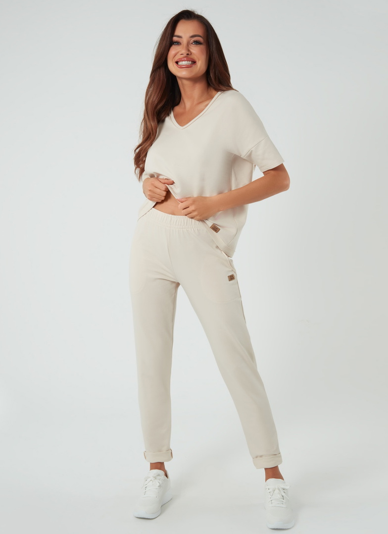 Pantaloni dama ITALIAN FASHION STELLA lung bej