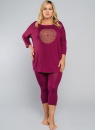 Pijama dama ITALIAN FASHION MANDALA 3/4+3/4 burgundy