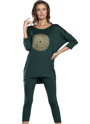 Pijama dama ITALIAN FASHION MANDALA 3/4+3/4 verde