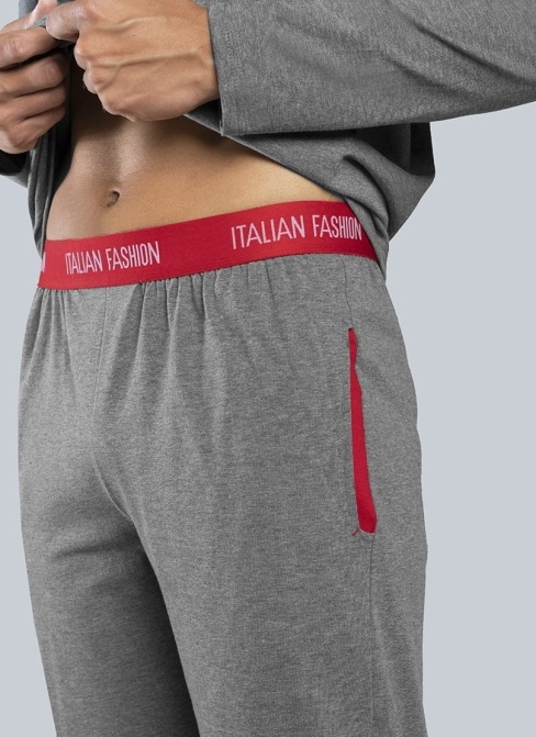 Pánské pyžamo ITALIAN FASHION BREND dlouhé melanž