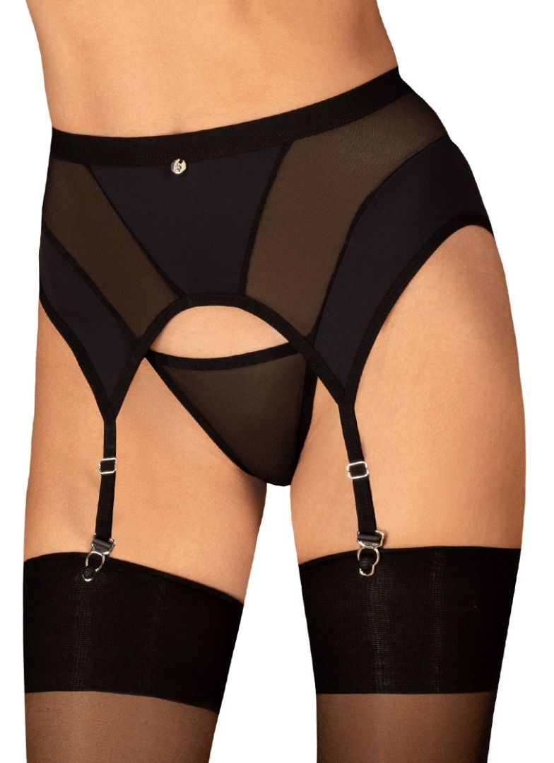 Pas Obsessive Chic Amoria Garter Belt czarny