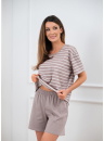 Pijama dama ITALIAN FASHION BETTY scurt print/cappuccino/cappuccino