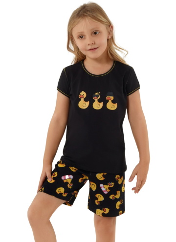 Pijama pentru fete ITALIAN FASHION ANATRE scurt negru/print