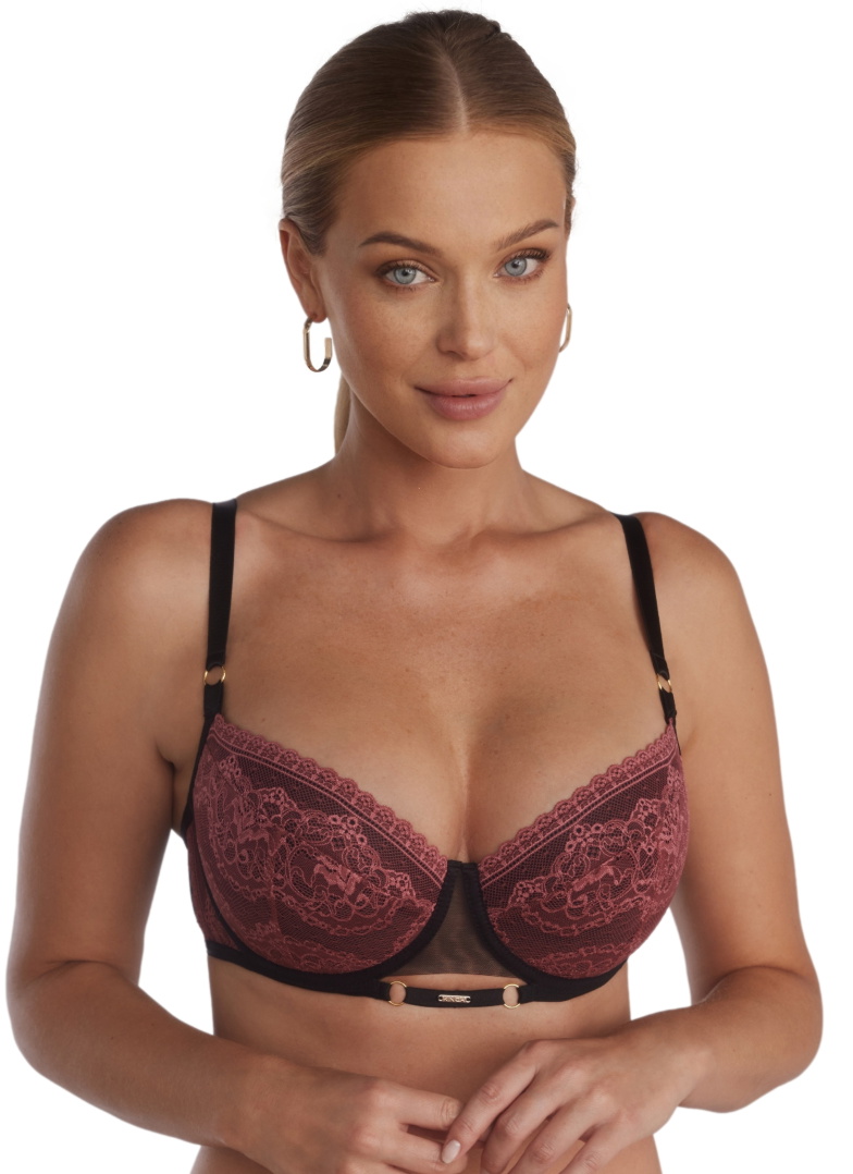 Sutien moale cu balene KINGA SC-1107 EVA negru-roz