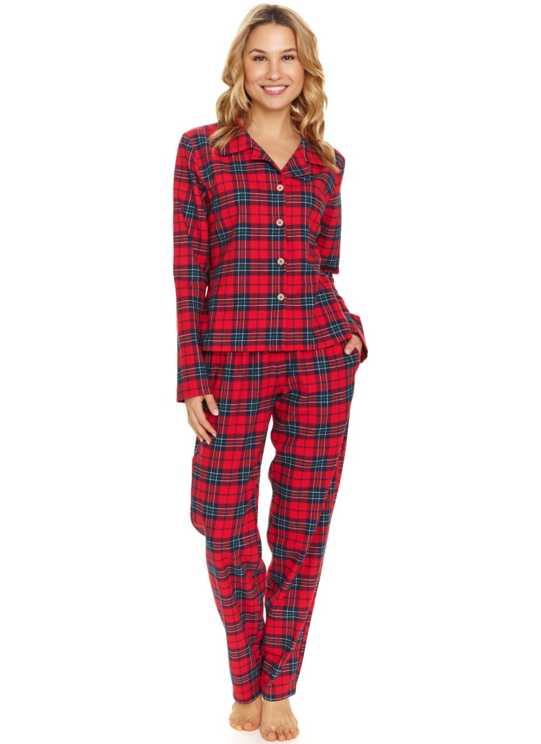 Női pizsama DOCTOR NAP PM.7125 RED CHECK